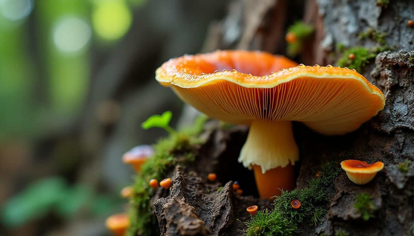 champignon orange sur chene