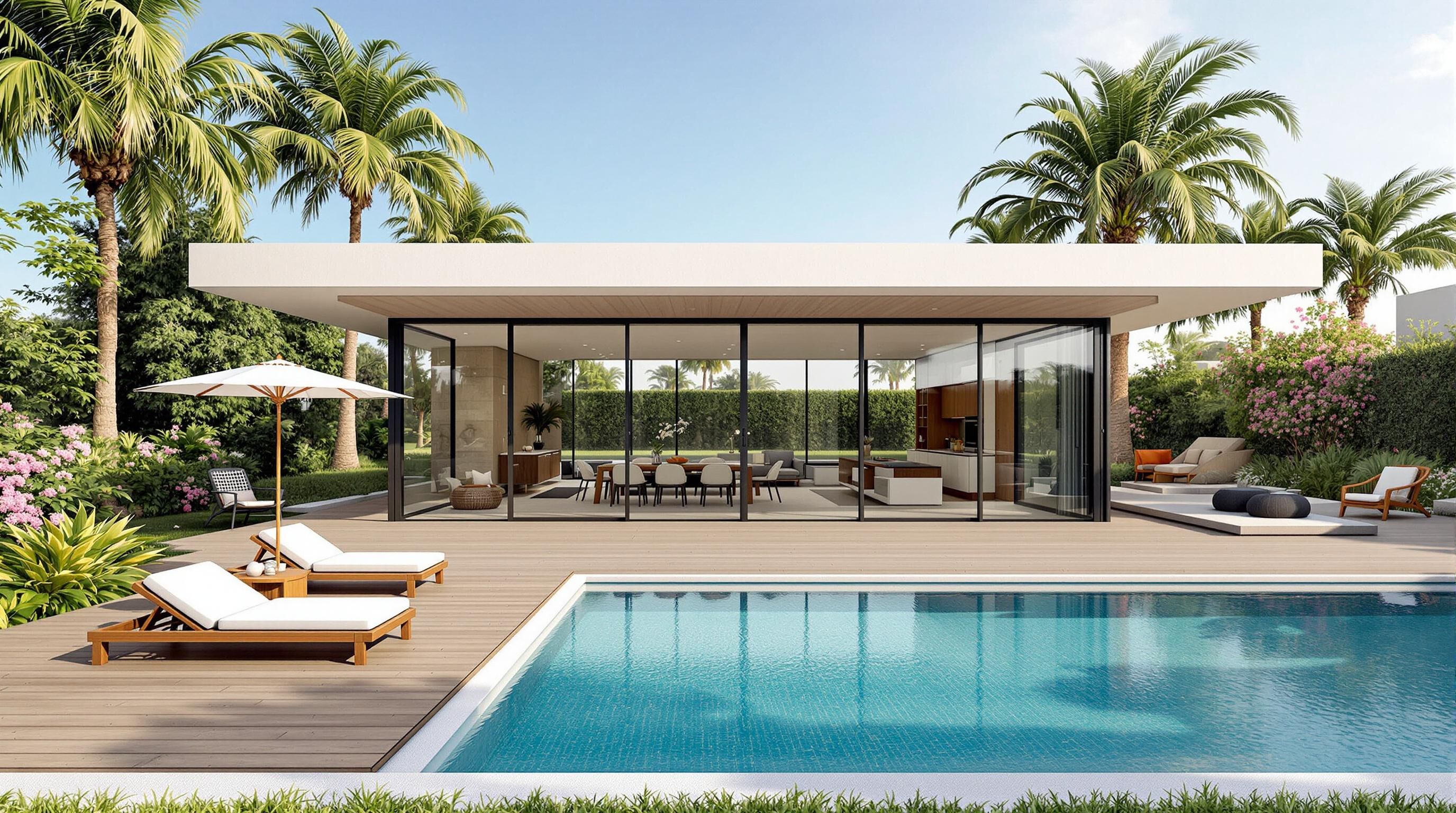 pool house piscine bois