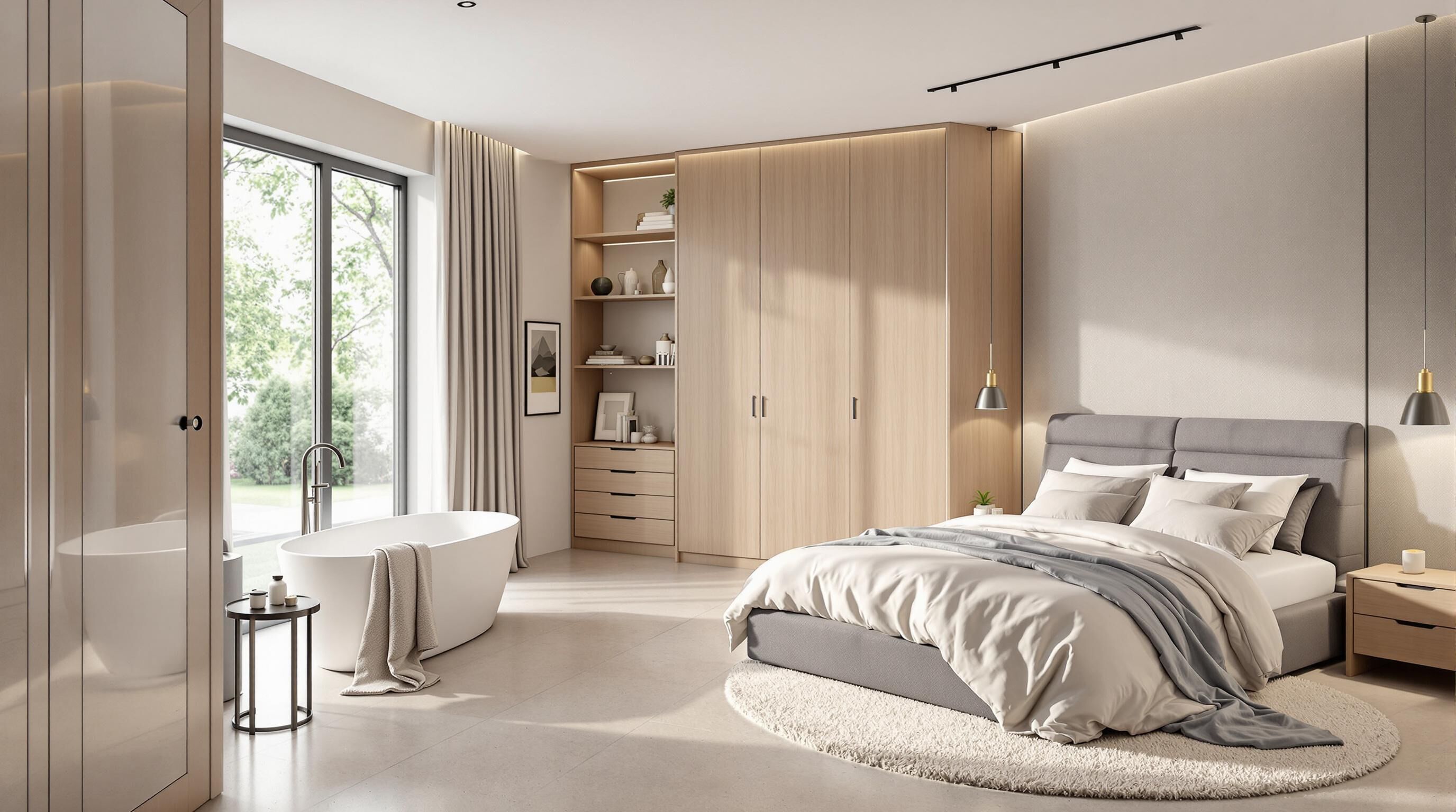 chambre parentale salle de bain ouverte