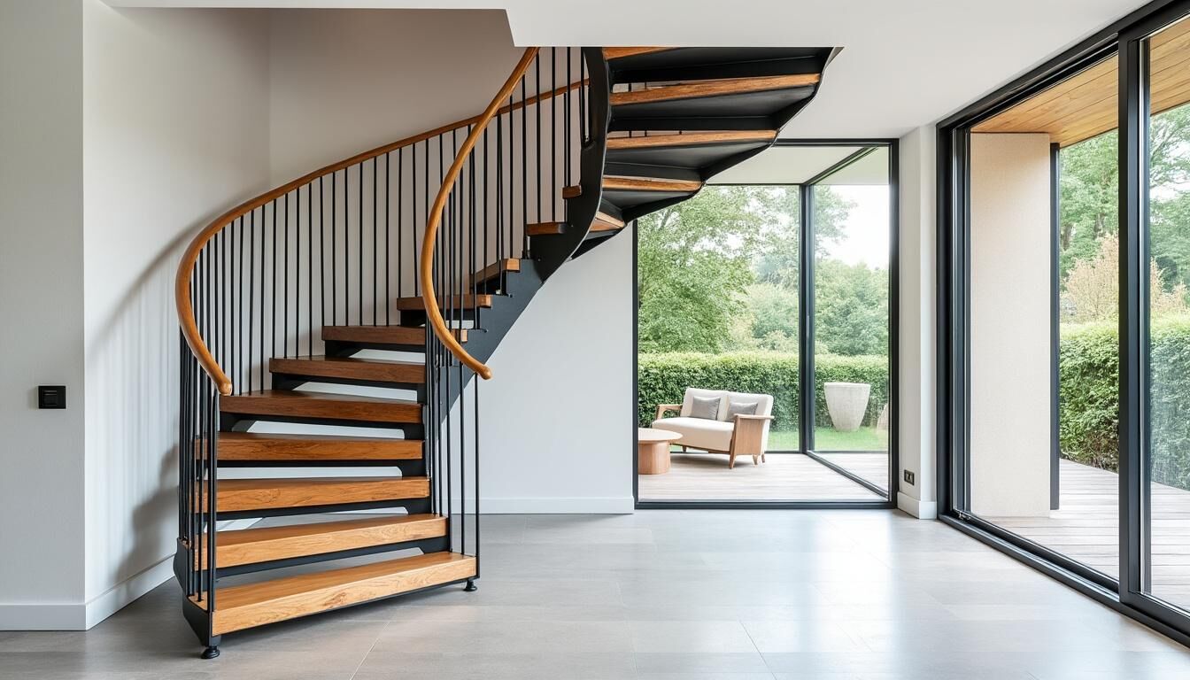 escalier en colimaçon bois